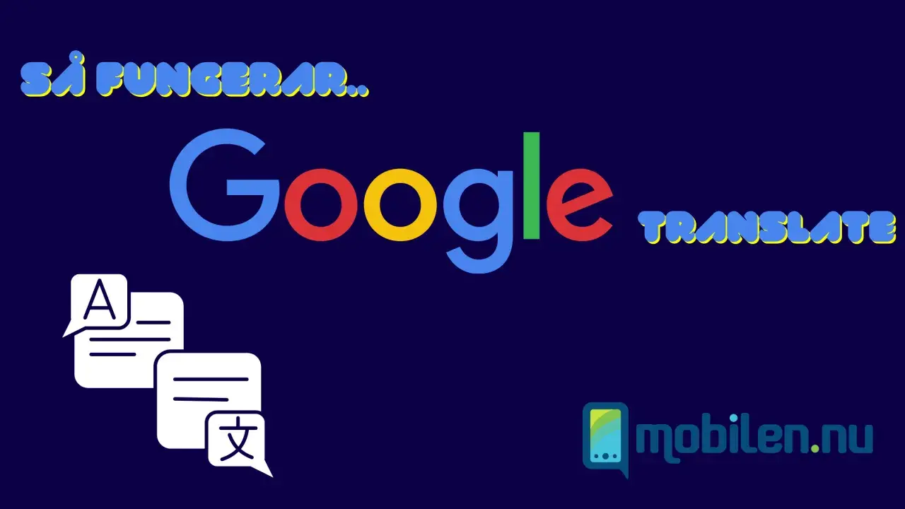 Så fungerar Google Translate-kameran. Ikoner visar textöversättning mellan språk.