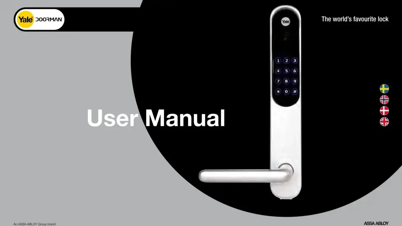 Yale Doorman användarmanual. Om du får fel kod Yale Doorman, kolla denna manual.