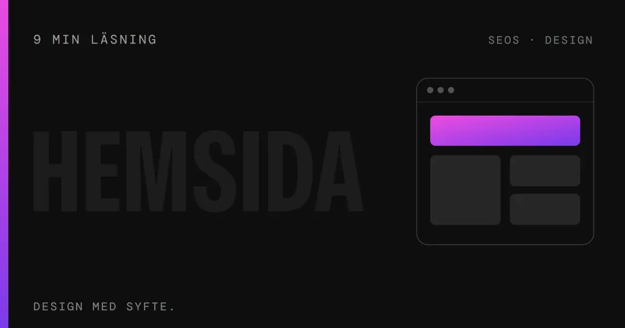 Hemsida design med SEO och olika bildformat. En stilren layout med text och en webbläsarvy.