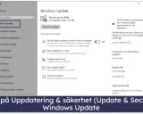 Inställningar för Windows Update. Här kan du se hur uppdaterar man Chrome genom att klicka på "Uppdatering & säkerhet" och sedan "Windows Update".