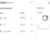 Dropbox Backup visar hur fungerar dropbox för Mac, PC och Alfis enhet. Alla är klara med säkerhetskopiering.