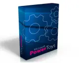 En blå låda med kugghjul och texten "Microsoft PowerToys".