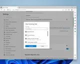 Fönstret "Rensa webbhistorik" i Microsoft Edge visar alternativ för att rensa historik, cookies och cache. Perfekt för att rensa historik android.