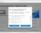 Datorhälsokontroll visar att datorn inte uppfyller kraven för Windows 11. För att kunna uppdatera datorn behöver processorn bytas.