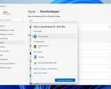 Inställningar för appar i Windows 11. Välj standardapp för .html-filer, t.ex. Microsoft Edge eller Google Chrome.