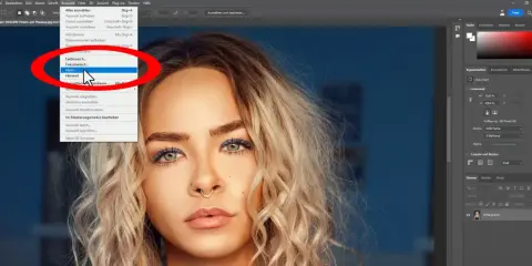 Ikonet visar hur man kan ta bort bakgrund i Photoshop genom att välja "Motiv" i en meny.