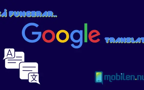 Så fungerar Google Translate-kameran. Ikoner visar textöversättning mellan språk.