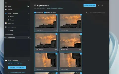 I min bildsamling från Apple iPhone syns en vacker solnedgång över stadens silhuett.