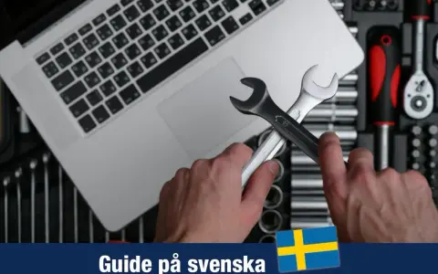 Här är en guide på svenska för att reparera Windows 11. Verktyg och en laptop antyder teknisk hjälp.