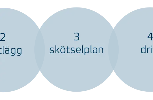 Fem steg för framgång: mål, kartläggning, skötselplan, drift och uppföljning. Korta url för enkel delning.