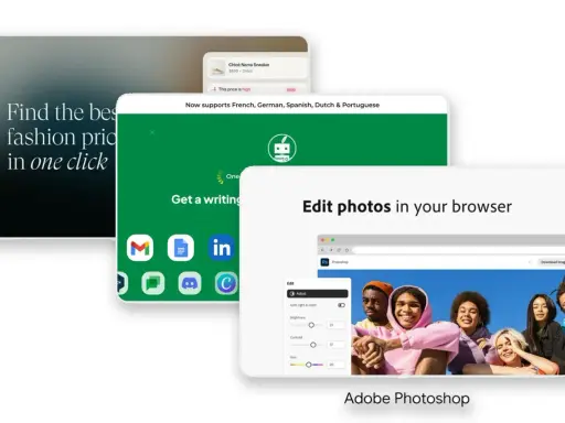 Webbplatser för mode, AI-skrivhjälp och bildredigering i webbläsaren. Ett bra alternativ till Google för att hitta information.