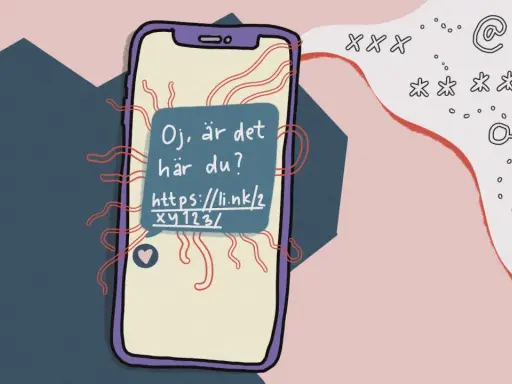 En mobil visar ett meddelande: "Oj, är det här du?". Kanske dags att återkalla meddelande Messenger innan det är för sent.