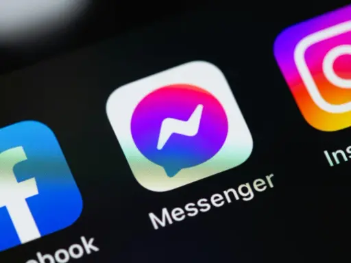 Messenger-ikonen på en skärm. Undrar hur stora filer man kan skicka på Messenger?
