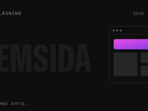 Hemsida design med SEO och olika bildformat. En stilren layout med text och en webbläsarvy.