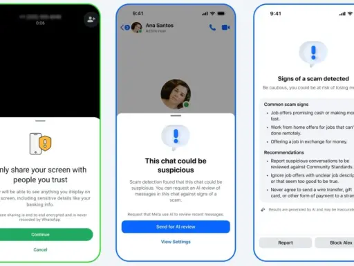 Messenger varnar för konstiga meddelanden. En chatt kan vara misstänkt och AI kan upptäcka bedrägerier.