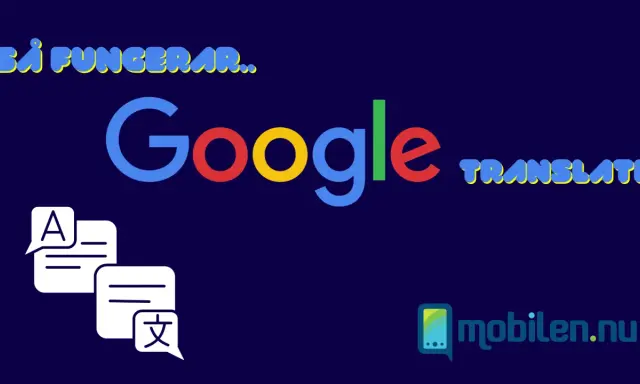 Så fungerar Google Translate-kameran. Ikoner visar textöversättning mellan språk.