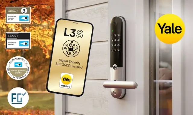 Yale Doorman L3S, en digital säkerhetslösning. Certifierad och rekommenderad för trygghet.