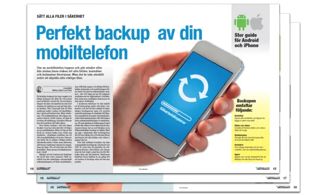 Spara sms konversation och andra viktiga filer automatiskt med en backup. Artikeln visar hur du skyddar dina data på Android och iPhone.
