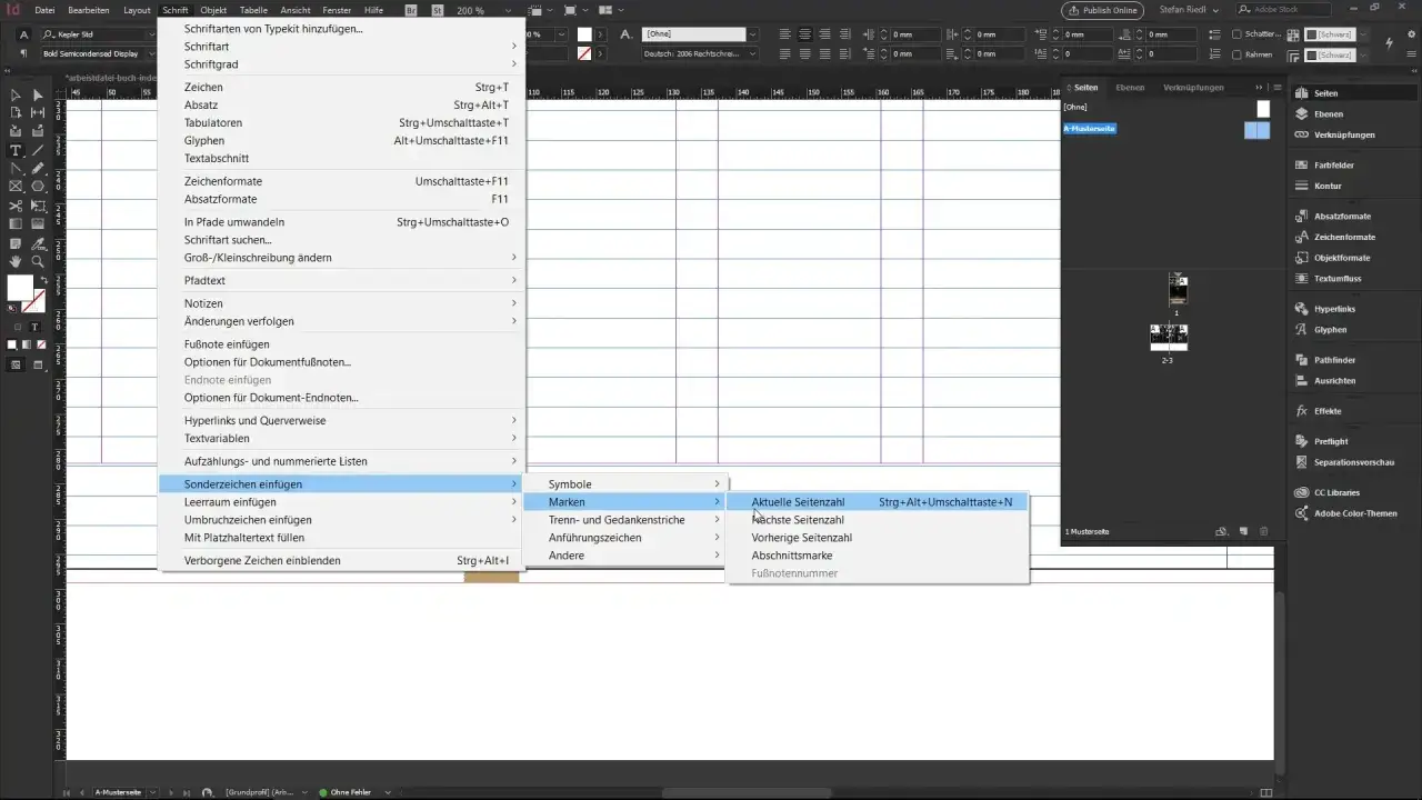 I InDesign-menyn 