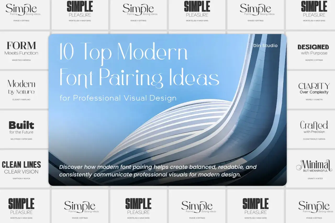 10 moderna typsnittspar för professionell visuell design. Lär dig hur du textar snyggt med dessa idéer.