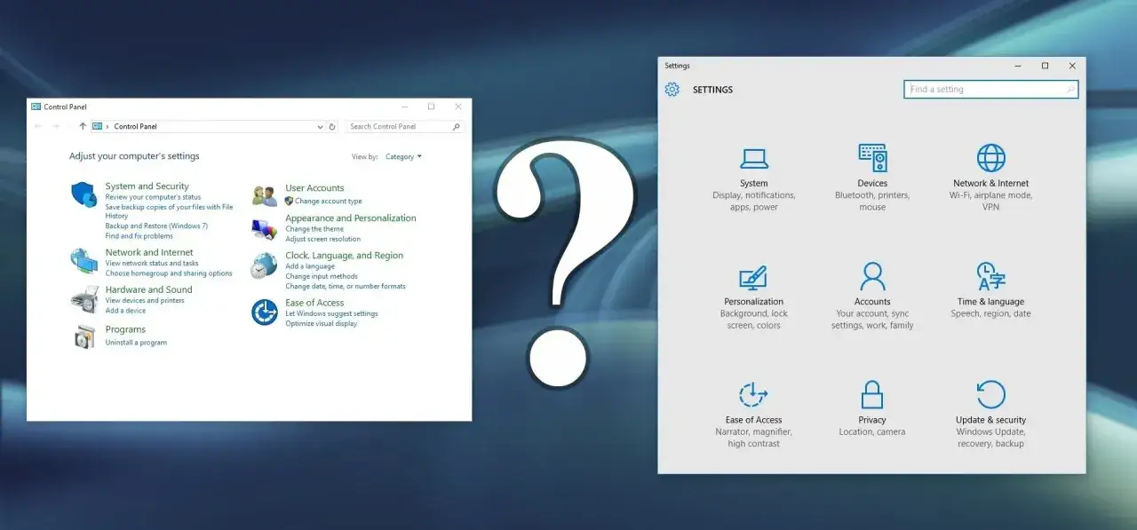 J&auml;mf&ouml;relse mellan gamla kontrollpanelen och nya inst&auml;llningar i Windows 11. Vilken v&auml;g ska du v&auml;lja?