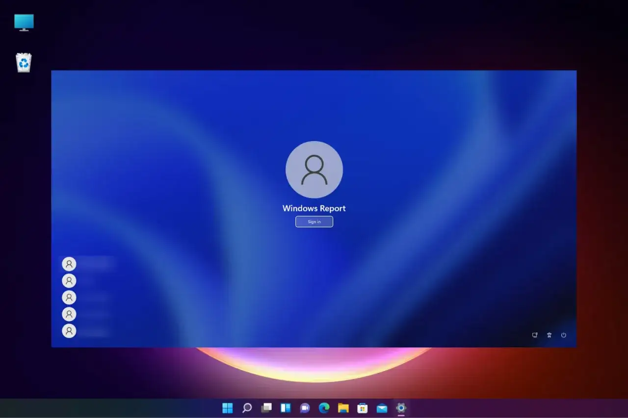 Windows 11 inloggningsskärm med användarprofil och