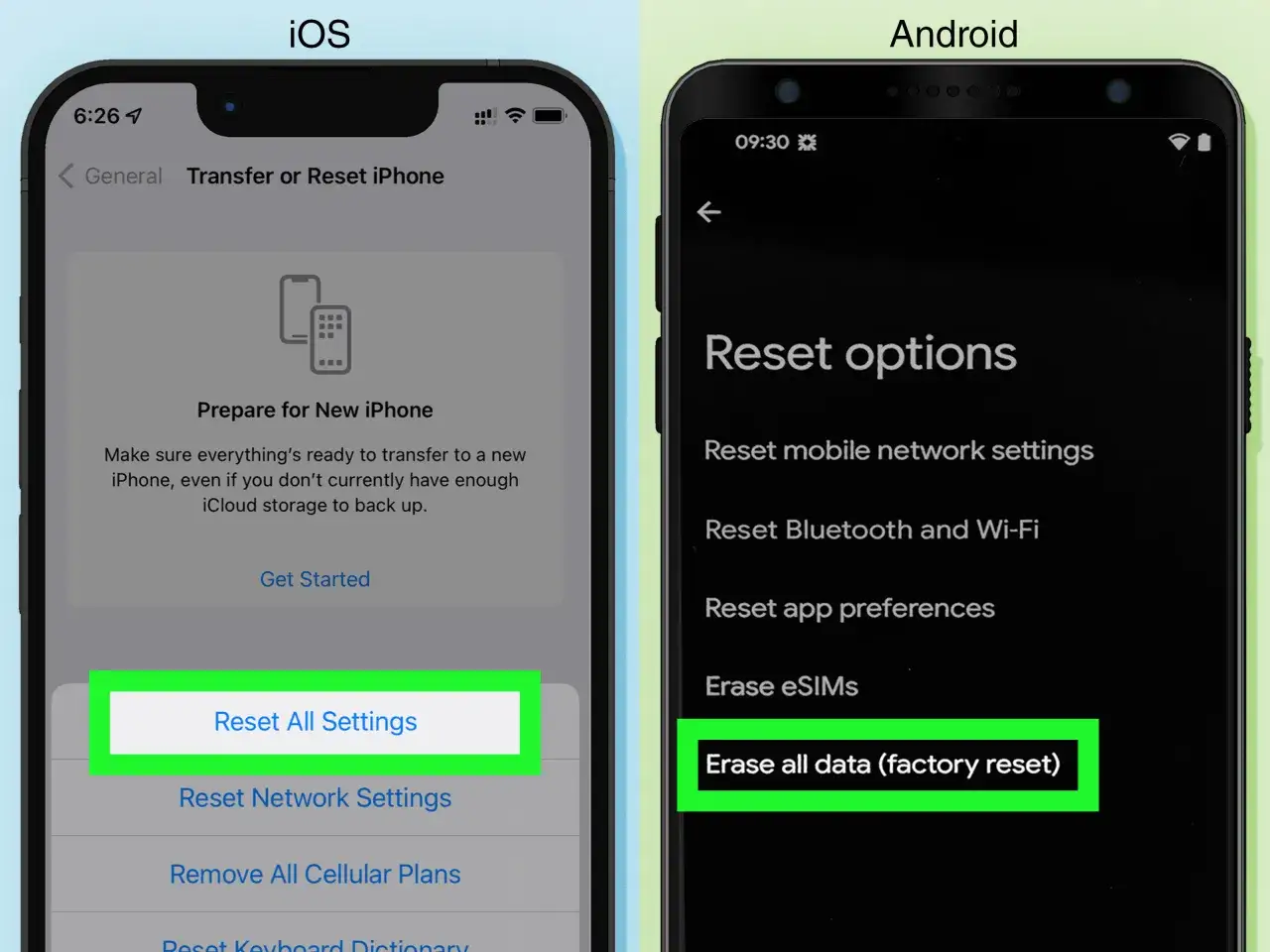Om mobildata fungerar inte, visa &aring;terst&auml;llningsalternativ p&aring; iOS och Android. &Aring;terst&auml;ll n&auml;tverksinst&auml;llningar eller fabriks&aring;terst&auml;llning kan hj&auml;lpa.