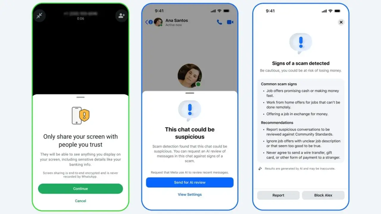 Varning f&ouml;r konstiga meddelanden p&aring; Messenger. En chatt kan vara misst&auml;nkt och varna f&ouml;r bedr&auml;gerier.